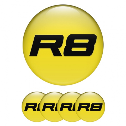 Audi R8 Wheel Emblems Yellow Black Clean Design