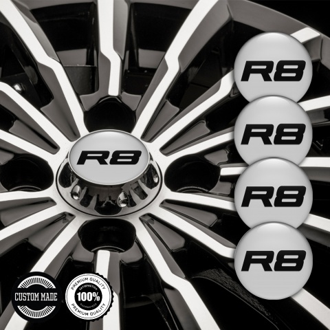Audi R8 Wheel Emblems Grey Black Clean Design
