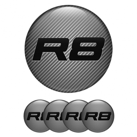 Audi R8 Wheel Caps Stickers Carbon Black Clean Design