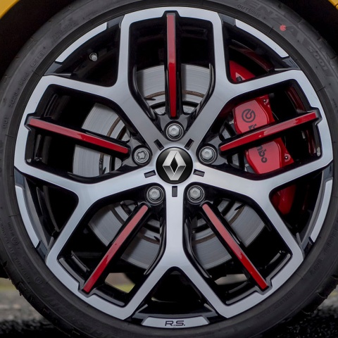 Renault Domed Stickers Wheel Center Cap Badge Metallic Effect