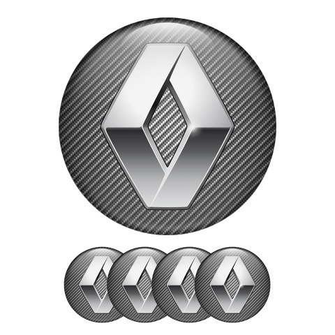 Renault Wheel Center Caps Emblem Carbon Print 3D Logo Print 