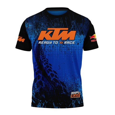 KTM T-Shirt Short Sleeve Blue Black Ready To Race Edition