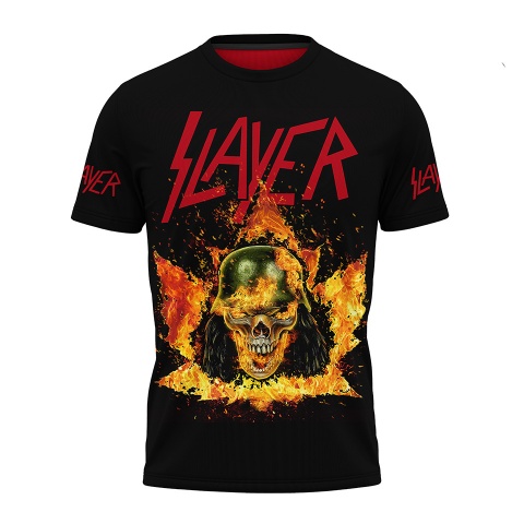 Music T-Shirt Slayer Short Sleeve Rotting Skull Multicolor Edition