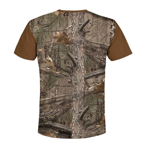 Hunting Short Sleeve T-Shirt Deer Staring Oak Tree Background