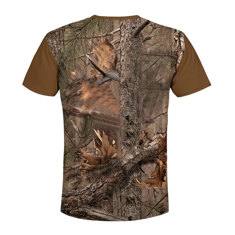 Hunting T-Shirt Short Sleeve Wild Wolf Forest Color Print