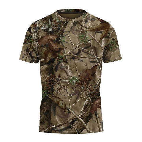 Hunting T-Shirt Short Sleeve Forest Trees Full Color Print