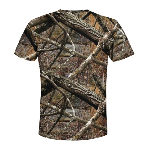 Hunting Short Sleeve T-Shirt Old Forest Camouflage Full Print