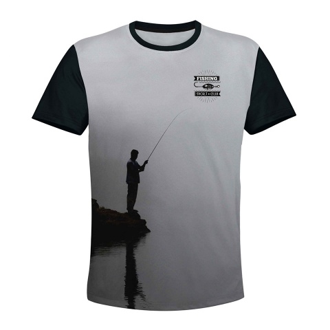 Fishing T-Shirt Short Sleeve Fishing Sport Club Illustration