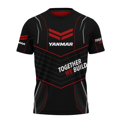 Yanmar T-Shirt Short Sleeve Black Red Together We Build Edition