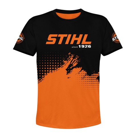 Stihl Racing T-Shirt Short Sleeve Orange Black Brushed Edition