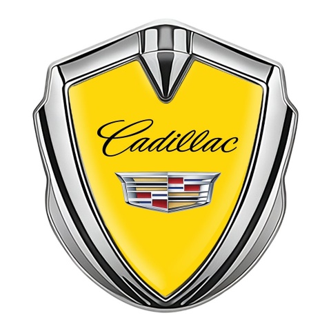Cadillac Bodyside Emblem Silver Yellow Color Logo