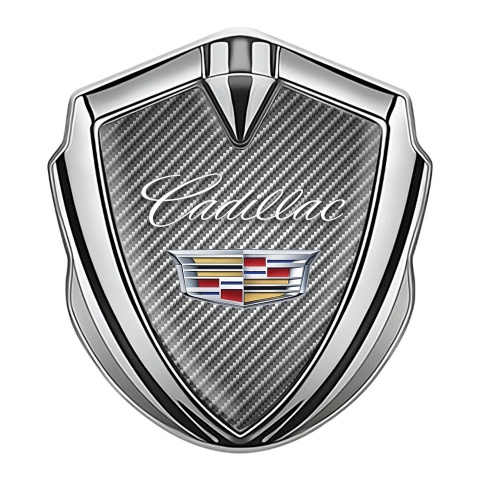Cadillac Bodyside Tuning Emblem Silver Light Carbon Color