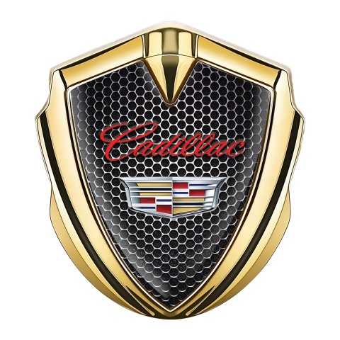 Cadillac Fender Emblem Badge Gold Dark Cells Design