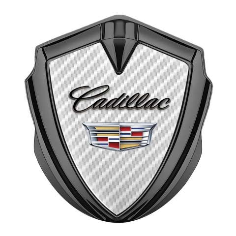 Cadillac Metal Badge Self Adhesive Graphite Light Carbon