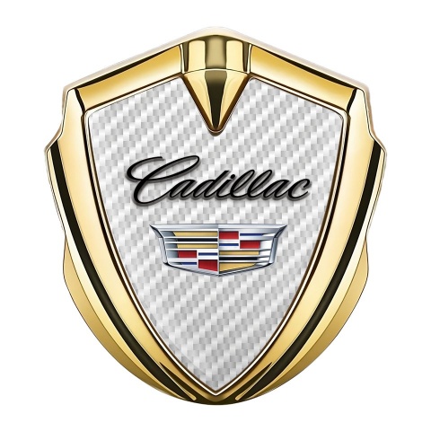 Cadillac Metal Badge Self Adhesive Gold Light Carbon Edition