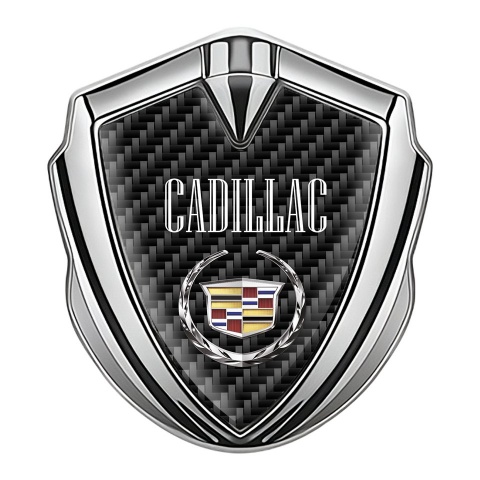 Cadillac Bodyside Badge Self Adhesive Silver Carbon Template