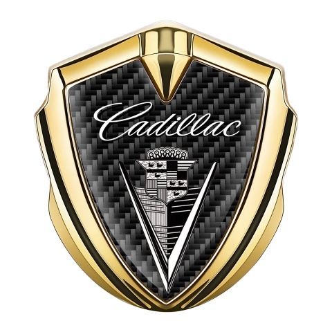 Cadillac Bodyside Badge Self Adhesive Gold Carbon Edition