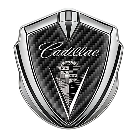 Cadillac 3D Car Metal Emblem Graphite Dark Carbon Design