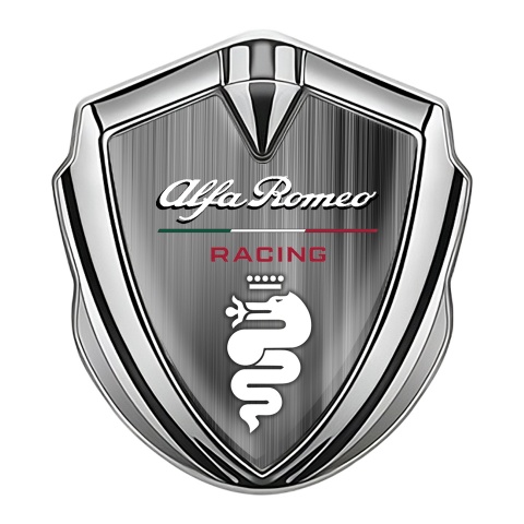 Alfa Romeo Emblem Abzeichen selbstklebend Silbertonfarbe Poliertes Aluminium Design