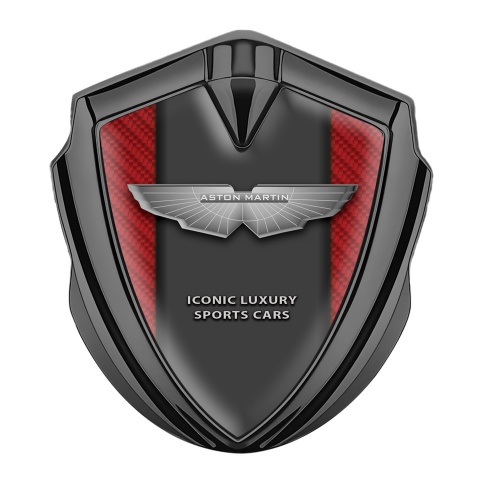 Aston Martin Emblem Abzeichen selbstklebend Graphit Tonfarbe Rote carbon Luxury Stil