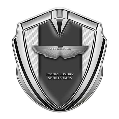 Aston Martin Bodyside Emblem Silver White Carbon Edition