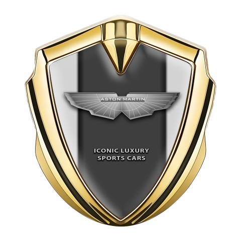 Aston Martin Trunk Emblem Badge Gold Grey Line Edition