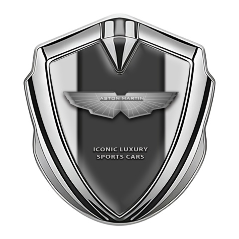 Aston Martin Trunk Emblem Badge Silver Grey Line Edition