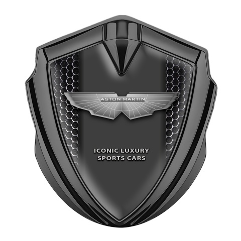 Aston Martin Fender Emblem Badge Graphite Dark Mesh Design