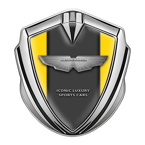 Aston Martin Metal Emblem Self Adhesive Silver Yellow Grey Edition