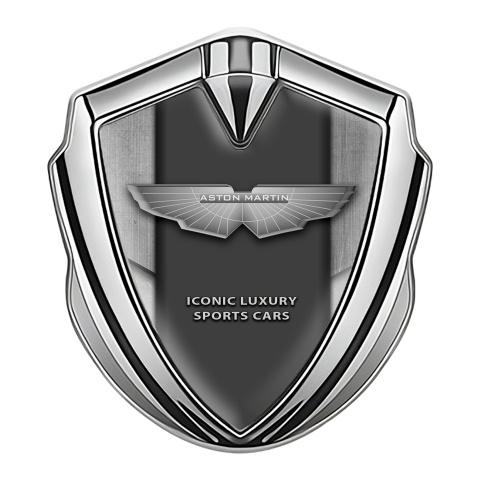 Aston Martin Self Adhesive Bodyside Emblem Silver Brushed Aluminum