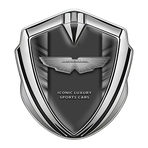 Aston Martin Self Adhesive Bodyside Emblem Silver Grey Template Design