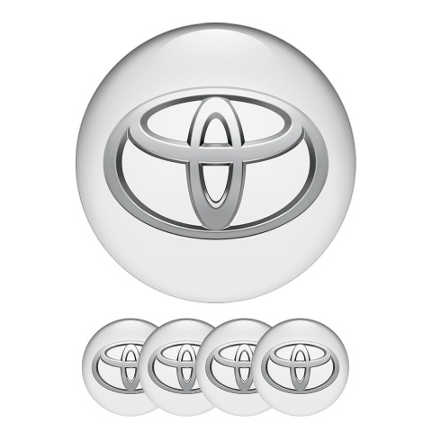 Toyota Wheel Center Cap Domed Stickers Light Gray 3D