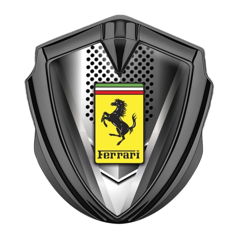 Ferrari Emblem Auto Zeichen Graphit Tonfarbe mit Metallschaber Effekt und Gelb logo Design