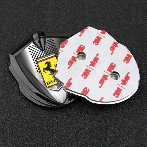 Ferrari Emblem Auto Zeichen Graphit Tonfarbe mit Metallschaber Effekt und Gelb logo Design