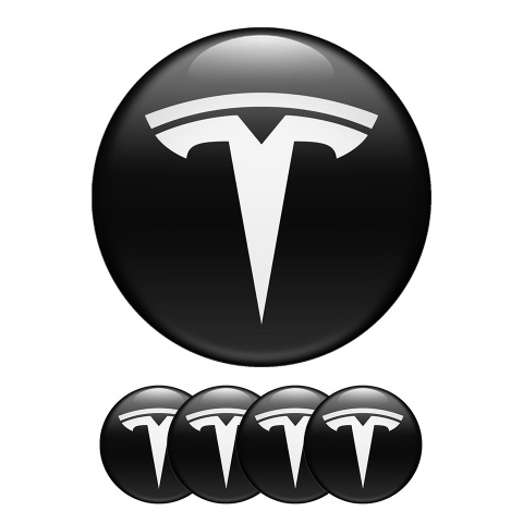 Tesla Silicone Stickers Center Hub Black And White 
