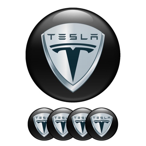 Tesla Wheel Center Caps Emblem 3D Effect 