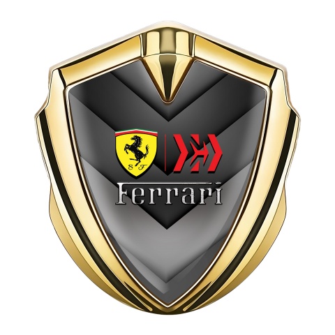 Ferrari Seitenflugel Emblem Aufkleber Goldtonfarbe mit V Form Design Basis