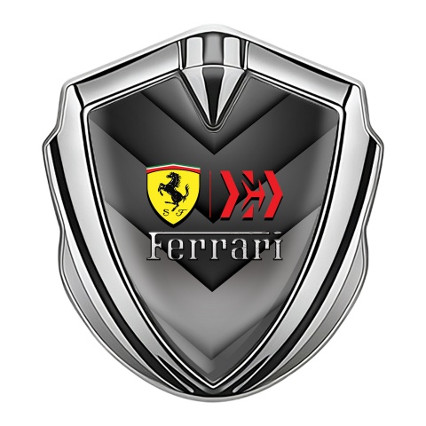 Ferrari Seitenflugel Emblem Aufkleber Silbertonfarbe mit V Form Design Basis