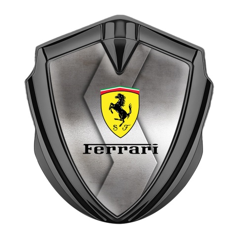 Ferrari Emblem Aufkleber Autozubehor Graphit Tonfarbe mit S Form Metall und Gelb logo