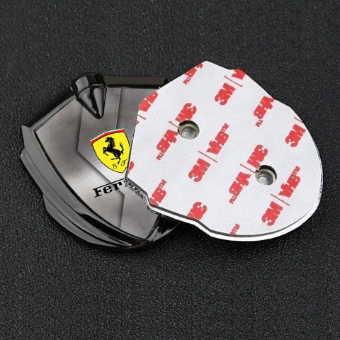 Ferrari Emblem Aufkleber Autozubehor Graphit Tonfarbe mit S Form Metall und Gelb logo