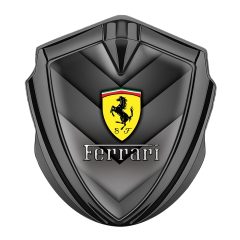 Ferrari Selbstklebendes Metallaufkleber Emblem Graphit Tonfarbe mit V Form Elemente Design