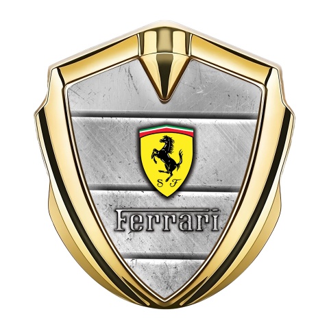 Ferrari Emblem Abzeichen Goldtonfarbe mit Graue Teller Design