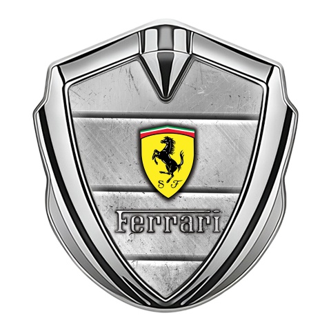 Ferrari Emblem Abzeichen Silbertonfarbe mit Graue Teller Design