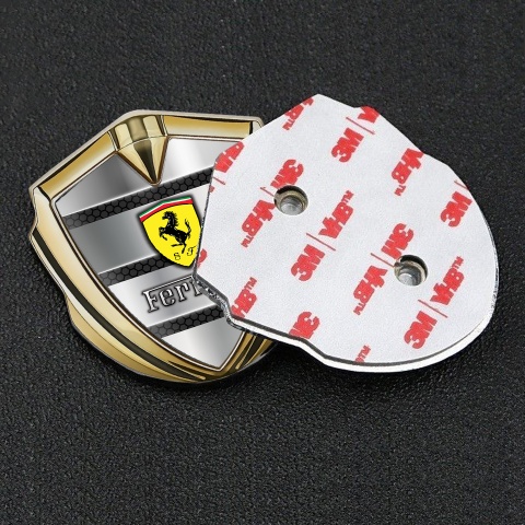 Ferrari Abzeichen selbstklebend Goldtonfarbe mit 3D Auflage