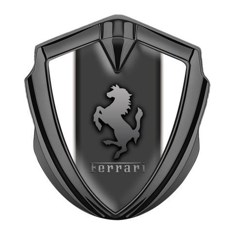 Ferrari Emblem Abzeichen Graphit Tonfarbe mit Weiss basis und Graphite Panel Logo