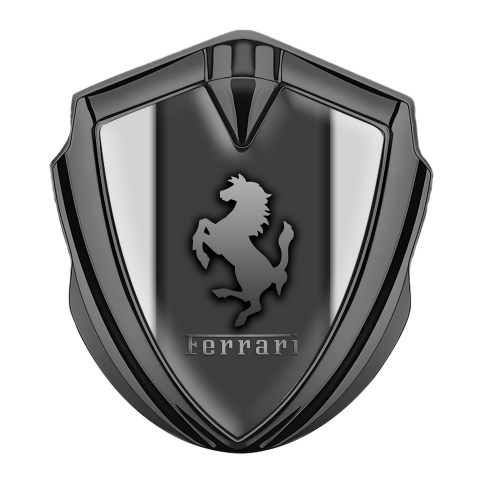 Ferrari Trunk Emblem Badge Graphite Dark Plate Grey Sidelines
