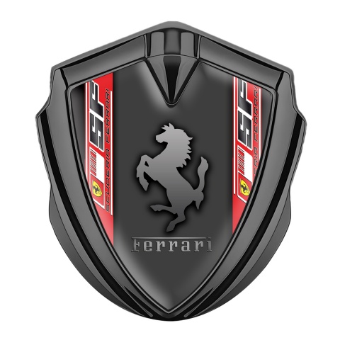 Ferrari 3D Car Metal Emblem Graphite Grey Scuderia Edition