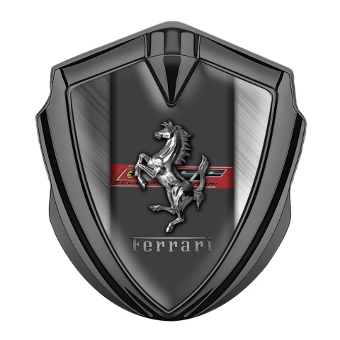 Ferrari Self Adhesive Bodyside Badge Graphite Brushed Scuderia Design