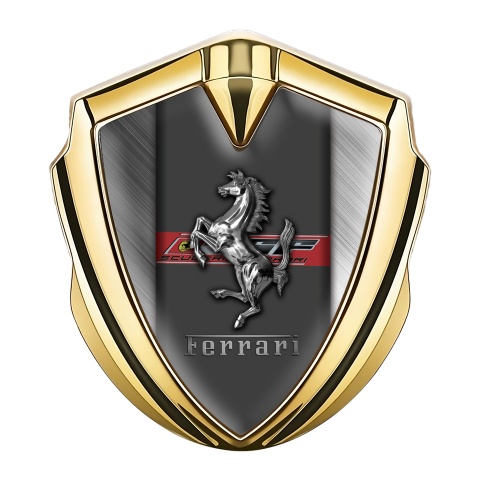 Ferrari Self Adhesive Bodyside Badge Gold Brushed Scuderia Design