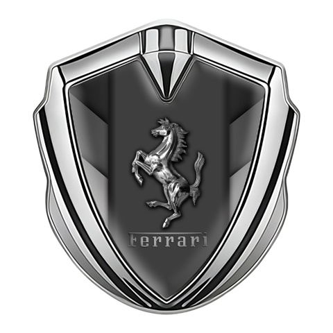 Ferrari Fender Emblem Badge Silver Greyscale Template Design